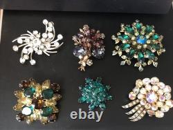 Lot of 6 Vintage Riveted Brooch Pins (lot R7)