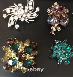 Lot of 6 Vintage Riveted Brooch Pins (lot R7)