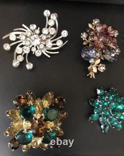 Lot of 6 Vintage Riveted Brooch Pins (lot R7)