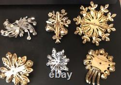 Lot of 6 Vintage Riveted Brooch Pins (lot R7)