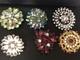 Lot of 6 Vintage Riveted Brooch Pins (lot R9)