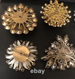 Lot of 6 Vintage Riveted Brooch Pins (lot R9)