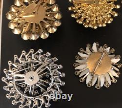 Lot of 6 Vintage Riveted Brooch Pins (lot R9)