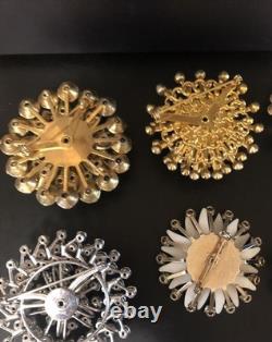 Lot of 6 Vintage Riveted Brooch Pins (lot R9)