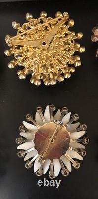 Lot of 6 Vintage Riveted Brooch Pins (lot R9)