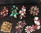 Lot of 7 Vintage Riveted Brooch Pins (lot R8)