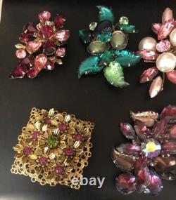 Lot of 7 Vintage Riveted Brooch Pins (lot R8)