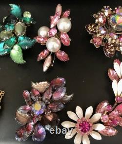 Lot of 7 Vintage Riveted Brooch Pins (lot R8)