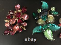 Lot of 7 Vintage Riveted Brooch Pins (lot R8)