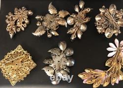 Lot of 7 Vintage Riveted Brooch Pins (lot R8)