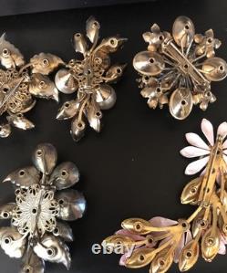 Lot of 7 Vintage Riveted Brooch Pins (lot R8)