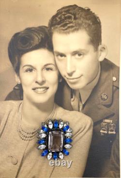 Lrg Violet Crystal Vntage Brooch Tiered Rhinestones Decorative Prongs Schreiner Lrg Violet Crystal Vntage Brooch Tiered Rhinestones Decorative Prongs Schreiner