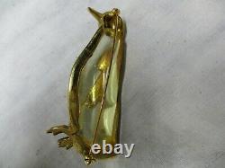 Lucite Jelly Belly Vintage Crown Trifari Brooch Pin Penguin