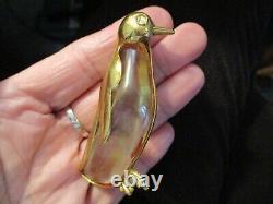 Lucite Jelly Belly Vintage Crown Trifari Brooch Pin Penguin