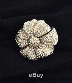 MAGNIFICENT Vintage LES BERNARD Camellia Brooch Pin In Exquisite Condition