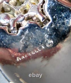 MARVELLA Huge Sparkling Ice Rhinestone Faux Pearl Flower Vintage Pin Brooch