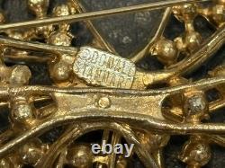 MASSIVE Vintage SIGNED Donald Stannard Rhinestone HUGE Bow Brooch KJL Designer