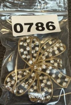 MASSIVE Vintage SIGNED Donald Stannard Rhinestone HUGE Bow Brooch KJL Designer
