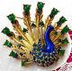 MINTY Excellent Signed ©BOUCHER Rhinestone PEACOCK Vintage Brooch Pin Numbered