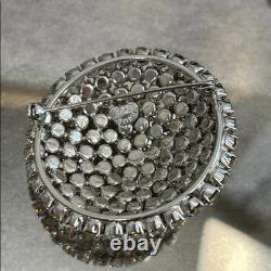 Made in Austria Vintage Domed Rhinestone Brooch