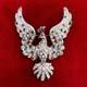 Magnificent Vintage Rhinestone Fantasy Bird Brooch Jeweled Peacock Phoenix Pin