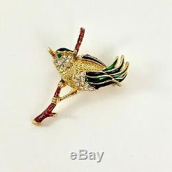 Marcel Boucher Vintage Bird on Branch Brooch Pin Numbered A2761 Gold Tone RARE