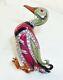 Mazer polychrome enamel pave duck brooch vintage high end pin