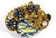 Miriam Haskell Blue Foil Art Glass Early Brooch Pin in Excellent Condition