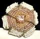 Miriam Haskell Brooch Rare Vintage Signed Gilt Pink Pearl Rhinestone Pin A30