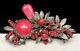 Miriam Haskell Brooch Rare Vintage Silvertone Dark Pink Glass 3 Pin Signed A35
