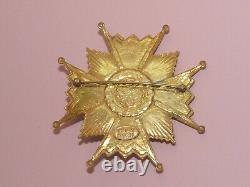 Miriam Haskell vintage 1950s gold tone Maltese Cross brooch