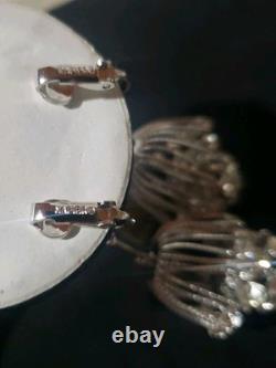 NWT Mid-century Vintage Napier Floral Burst Rhinestone brooch & Earring Set