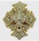 Old Mark KJL Kenneth J Lane Rhinestone Embedded Layered Vintage Brooch