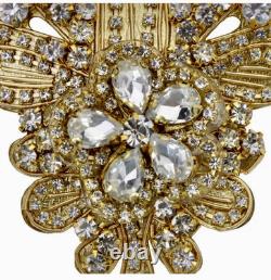 Old Mark KJL Kenneth J Lane Rhinestone Embedded Layered Vintage Brooch