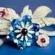 Pennino Sterling Silver Paved Crystal Vermeil Brooch Signed VTG