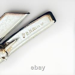 Pennino Sterling Silver Paved Crystal Vermeil Brooch Signed VTG