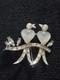 Pennino Vtg. Frosted Glass Jelly Belly Love Birds Brooch Rhodium Back