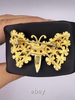 RARE Alice Caviness Brooch Vintage Enamel Rhinestone Pin Collector's Piece