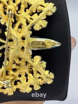 RARE Alice Caviness Brooch Vintage Enamel Rhinestone Pin Collector's Piece
