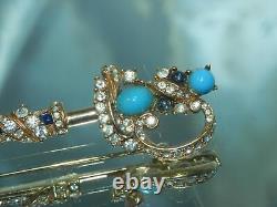 RARE Ciner Signed Vintage 1960's Rhinestone Sword Brooch AS IS 64S3