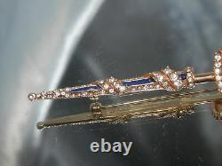 RARE Ciner Signed Vintage 1960's Rhinestone Sword Brooch AS IS 64S3