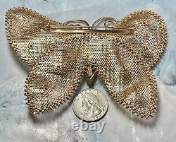 RARE HTF Massive Vintage Napier Mesh & Rhinestone Butterfly Brooch/Pin 1950s