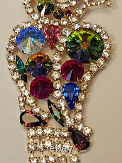 RARE Juliana (D&E) Large Vintage Austrian Crystal Rhinestone Parrot Bird Brooch