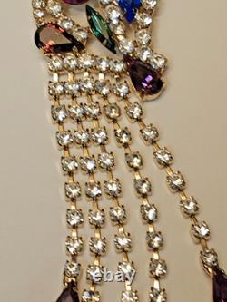 RARE Juliana (D&E) Large Vintage Austrian Crystal Rhinestone Parrot Bird Brooch