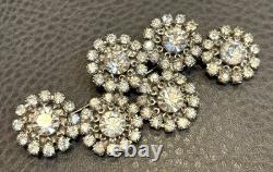 RARE Signed Designer Sharra Pagano Vintage HUGE LARGE Rhinestone Flower Brooch