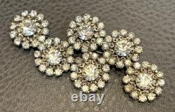 RARE Signed Designer Sharra Pagano Vintage HUGE LARGE Rhinestone Flower Brooch