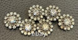 RARE Signed Designer Sharra Pagano Vintage HUGE LARGE Rhinestone Flower Brooch