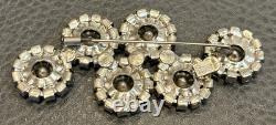 RARE Signed Designer Sharra Pagano Vintage HUGE LARGE Rhinestone Flower Brooch