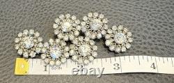 RARE Signed Designer Sharra Pagano Vintage HUGE LARGE Rhinestone Flower Brooch