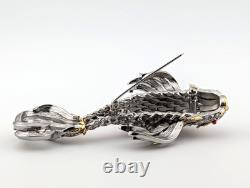 RARE Statement Catwalk Jon Pisces Koi Goldfish Fish Brooch Pin Signed Vintage
